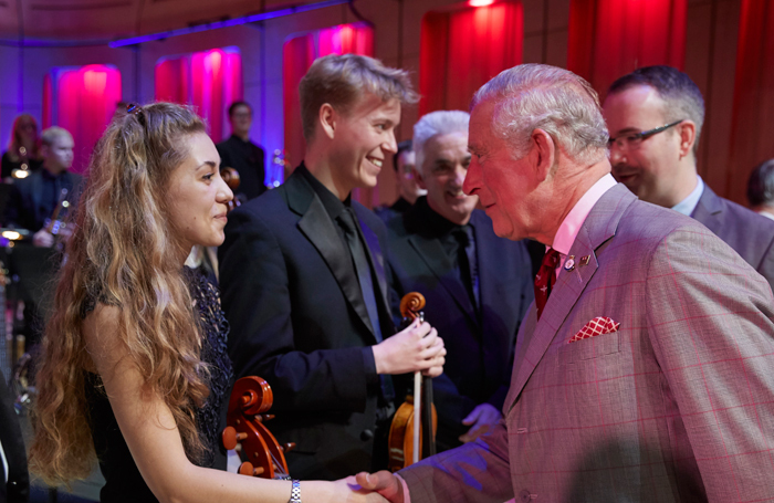 Prince Charles at the Royal Welsh College of Music and Drama's 70th birthday celebrations. Photo: Kiran Ridley