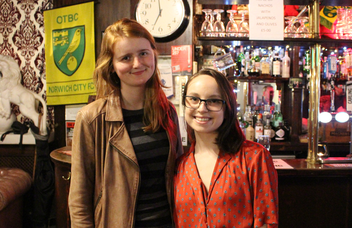 Jessica Bickel-Barlow and Olivia Munk in the Old Red Lion