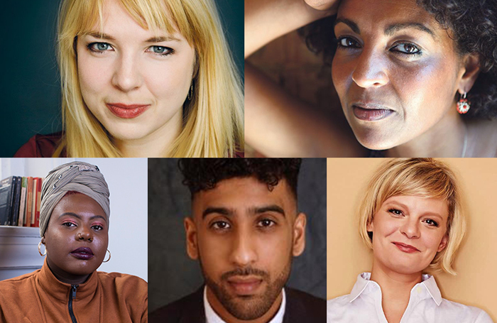 Bush Theatre senior associate artists, clockwise from top left: Polly Bennett, Adjoa Andoh, Martha Plimpton, Shawab Iqbal and Tobi Kyeremateng