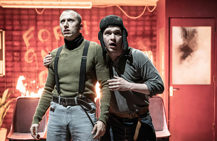 Theo Barklem-Biggs and Billy Howle in Europe at Donmar Warehouse. Photo: Marc Brenner