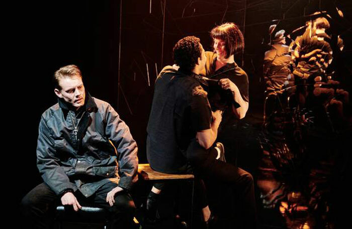 Dan Monaghan, Daryl McCormack and Clare McKenna in Citysong at Soho Theatre. Photo: Ros Kavanagh