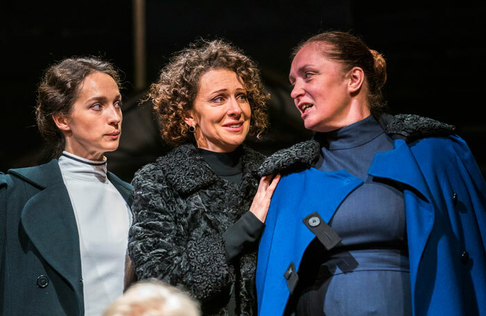 Ekaterina Tarasova, Ksenia Rappoport and Irina Tychinina in Maly Theatre's Three Sisters at the Vaudeville Theatre, London. Photo: Tristram Kenton