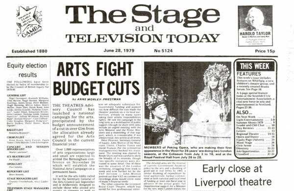 Margaret Thatcher wields the axe with £1m cuts to the arts – 40 years ago in The Stage