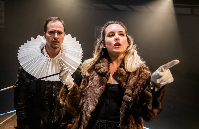 Stefan Menaul and Meaghan Martin in The Actor's Nightmare at Park Theatre, London. Photo: Tristram Kenton