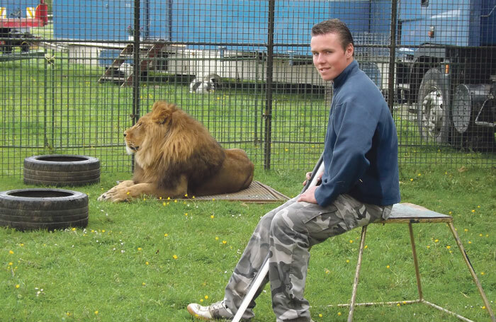 Thomas Chipperfield, who works with animals for touring show An Evening With Lions and Tigers.