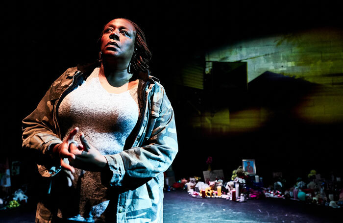 Dael Orlandersmith in Until the Flood at the Traverse Theatre, Edinburgh. Photo: Alex Brenner