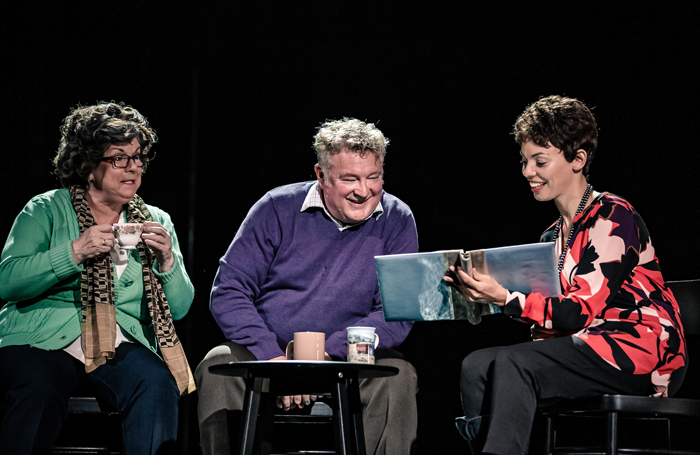 Elaine C Smith, Lewis Howden and Sasha Frost in Red Dust Road. Photo: Richard Davenport