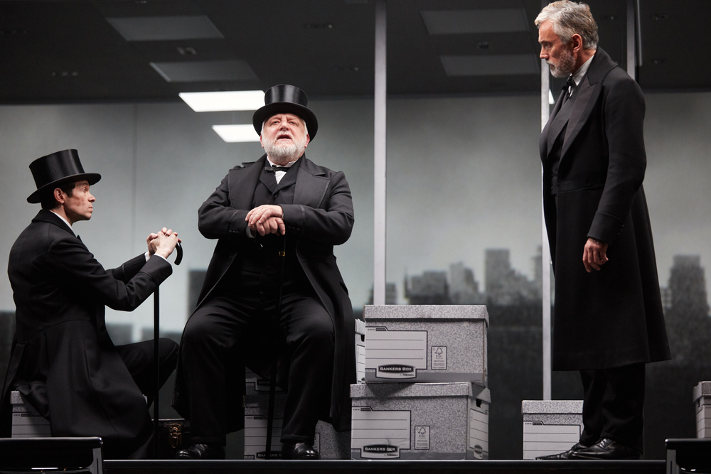 Adam Godley, Simon Russell Beale and Ben Miles in The Lehman Trilogy at the National Theatre