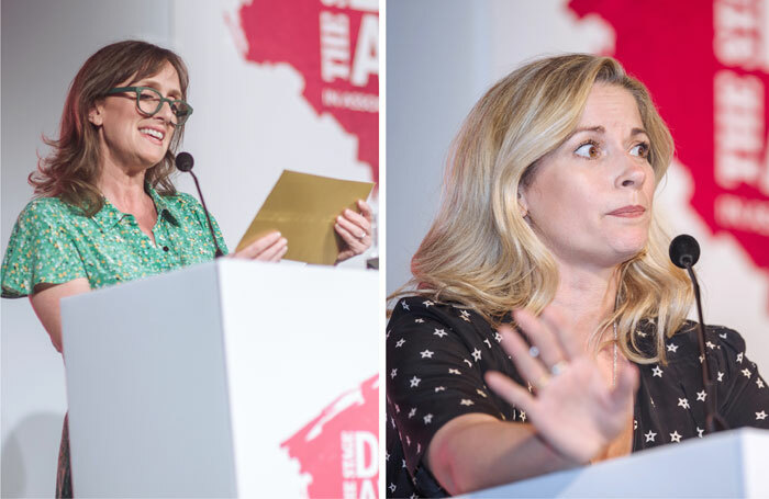 Jenna Russell (left) and Caroline Sheen at The Stage Debut Awards. Photos: David Monteith-Hodge