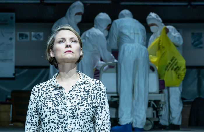 MyAnna Buring in Lucy Prebble's A Very Expensive Posion which changes form throughout the show