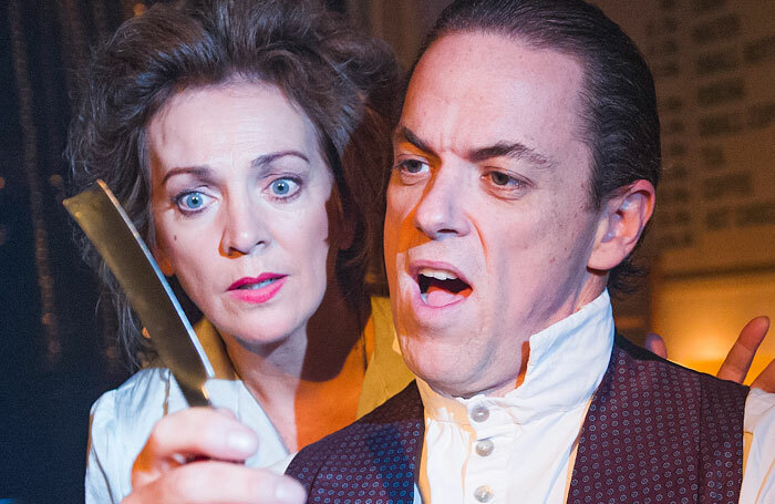 Jeremy Secomb, with Siobhan McCarthy, in Sweeney Todd at Harrington's Pie and Mash. He will star in Reputation at the Other Palace Photo: Tristram Kenton