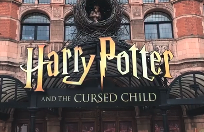 The new branding outside the Palace Theatre in London. Photo: The Rowling Library Twitter