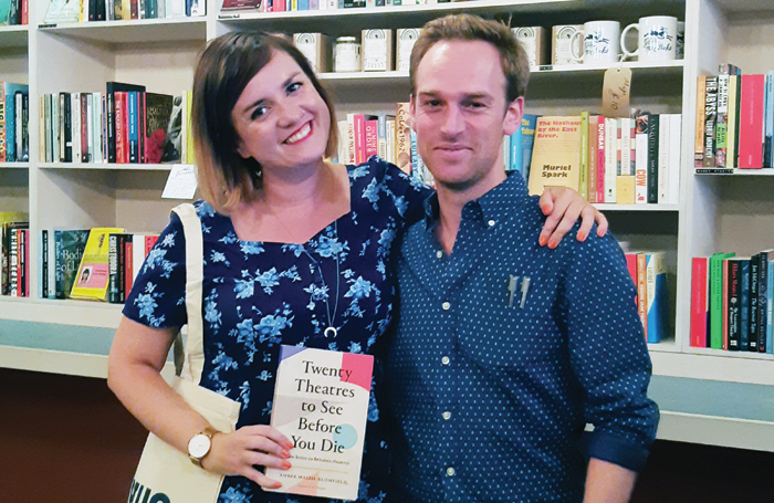 Matt Trueman with producer and author Amber Massie-Blomfield at the Golden Hare bookshop in 2018. Photo: Emma Berge