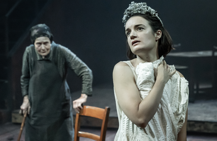 Annie Firbank and Aoife Duffin in Blood Wedding at the Young Vic. Photo: Marc Brenner