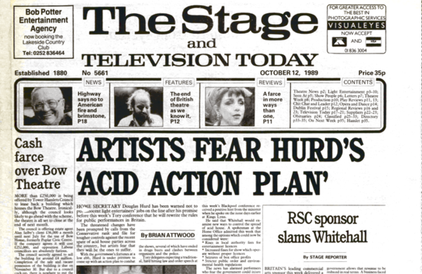 RSC sponsor protests over government support – 30 years ago in The Stage