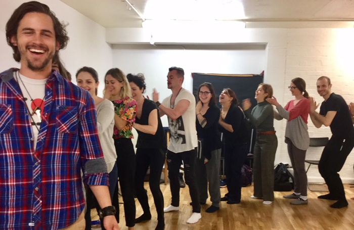 A group voice warm up at Giles Foreman Centre for Acting
