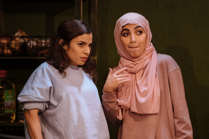 Nalân Burgess and Oznur Cifci in Out of Sorts at Theatre503, London. Photo: Helen Murray