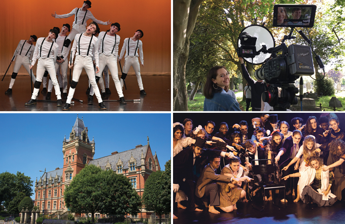 Clockwise from top left: Midlands Academy of Dance and Drama; MTA students at work; Fourth Monkey Actor Training Company and Arden School of Theatre in Manchester. Photos: MADD College, Julia Willis