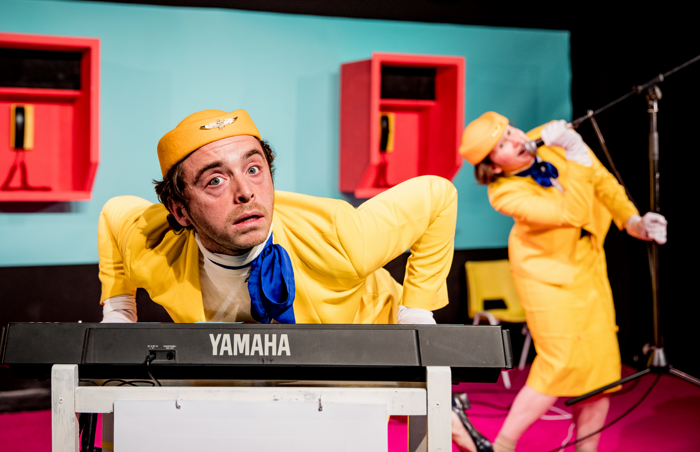 Daniel Hay-Gordon and Kath Duggan in Trigger Warning at Camden People's Theatre, London. Photo: Harry Elletson