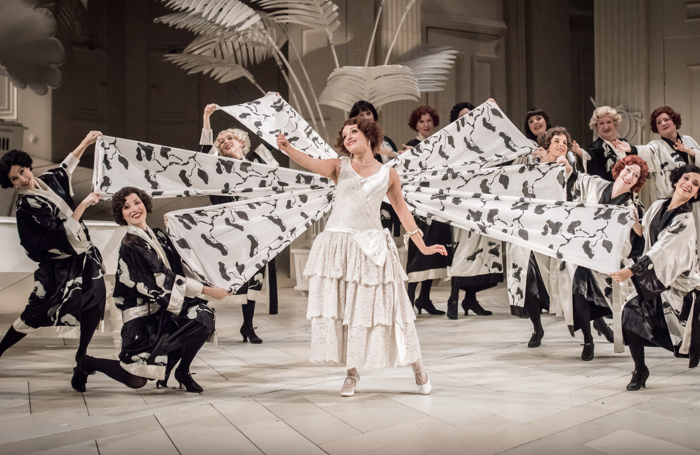 Soraya Mafi and the ENO Chorus in The Mikado at the London Coliseum. Photo: Genevieve Girling