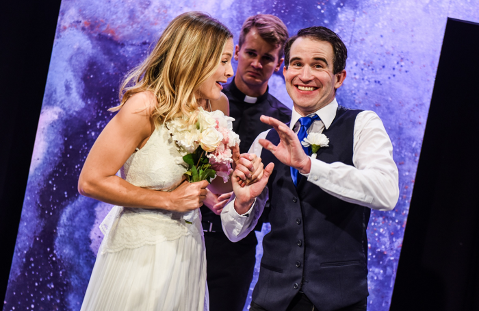 Naomi Slights and George Rae in I Love You, You're Perfect, Now Change at Chiswick Playhouse. Photo: Savannah Photographic