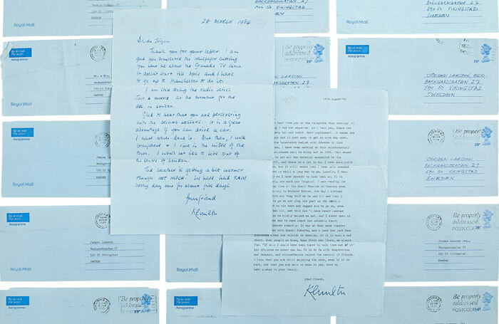 Letters from Kenneth Williams are going up for auction on November 14. Photo: Dreweatts