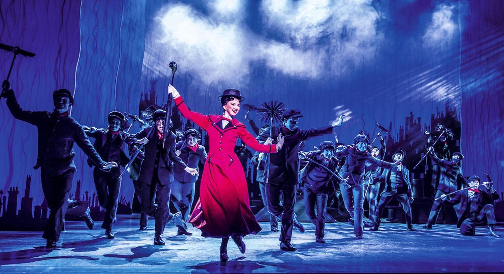 Zizi Strallen and the company of Mary Poppins at Prince Edward Theatre, London. Photo: Johan Persson