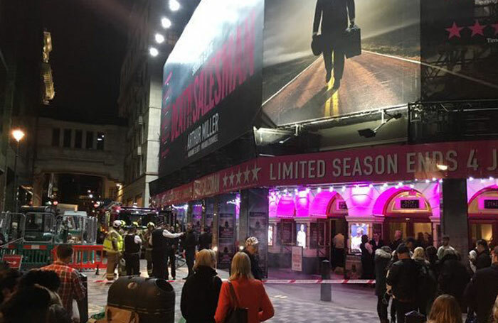 Staff quickly evacuated the Piccadilly Theatre after part of the ceiling collapsed. Photo: London Fire Brigade