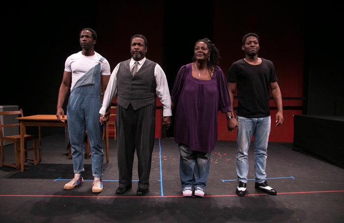 Sope Dirisu, Wendell Pierce, Sharon D Clarke and Natey Jones at a scratch performance of Death of a Salesman at the Young Vic