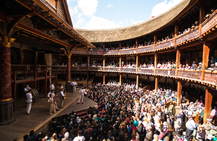Shakespeare's Globe during a performance of Romeo and Juliet. Photo: Helena Miscioscia