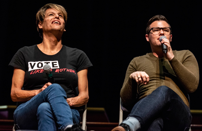 Alexandra Billings and Will Davis at Manhattan Theatre Club’s Trans Visibility in the Theatre panel. Photo: Howard Sherman