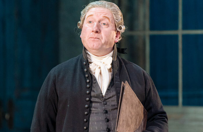 Adrian Scarborough in The Madness of George III at Nottingham Playhouse. Photo: Manuel Harlan