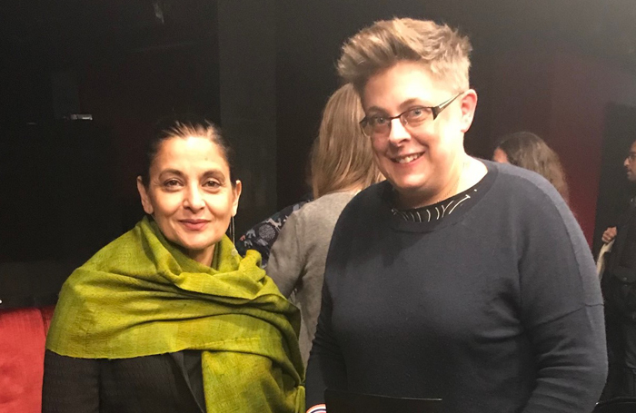 Tamasha Theatre co-founder Sudha Bhuchar and winner Suzanne Bell