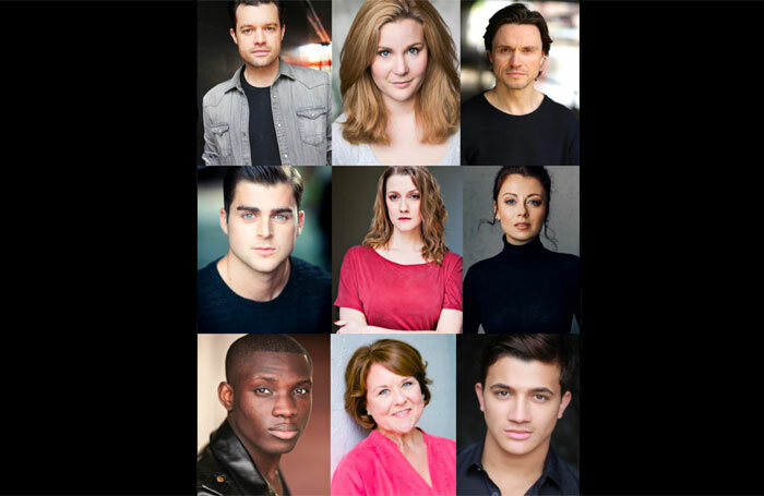 The cast for the workshop presentation of Footballers' Wives the Musical.