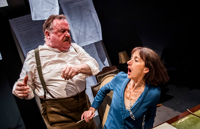 Ian Redford and Olivia Olsen in Stray Dogs at Park Theatre, London. Photo: Tristram Kenton