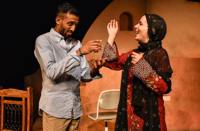 Jay Varsani and Suzanne Ahmet in Homing Birds from Kali Theatre. Photo: Robert Day