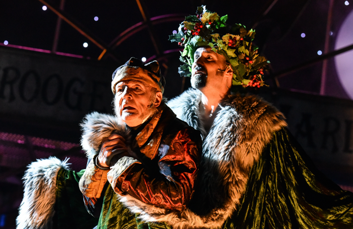 Gareth Williams and James McLean in A Christmas Carol at Derby Theatre. Photo: Robert Day
