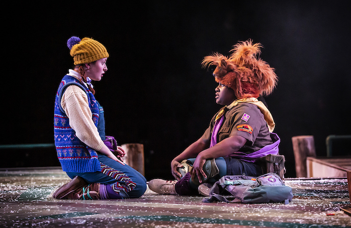 Lauren Waine and Hannabiel Sanders in the Snow Queen at Northern Stage. Photo: Pamela Raith