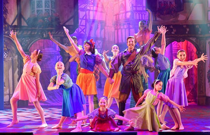 The cast of Snow White and the Seven Dwarfs at the Swan Theatre, Worcester