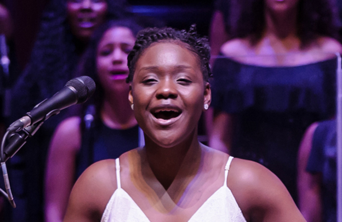 Seyi Omooba in a concert version of The Color Purple in 2017