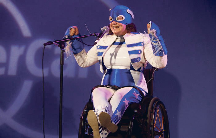 Jess Thom performs as Touretteshero at the Southbank Centre in 2014. Touretteshero CIC is one of the organisations to receive ACE funding. Photo: Rachel Cherry