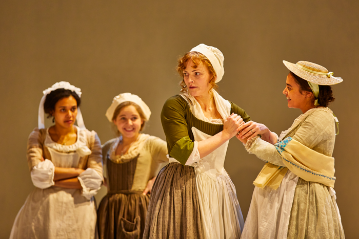 Maxine Peake and Aysha Kala in The Welkin at the National Theatre. Photo: Brinkhoff-Moegenburg