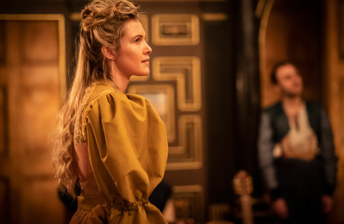 Melissa Riggall in The Taming of the Shrew at the Sam Wanamaker Playhouse. Photo: Johan Persson