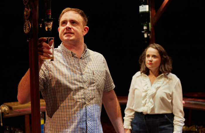 Jimmy Fairhurst and Samantha Robinson in Two at the New Vic Theatre, Newcastle-under-Lyme. Photo: Mark Douet
