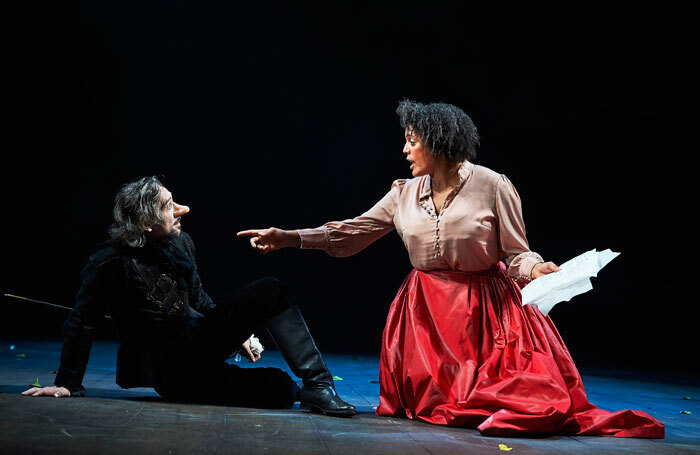 Tristan Sturrock and Sara Powell in Cyrano at Bristol Old Vic – the show's tour dates in Hong Kong have been cancelled. Photo: Geraint Lewis