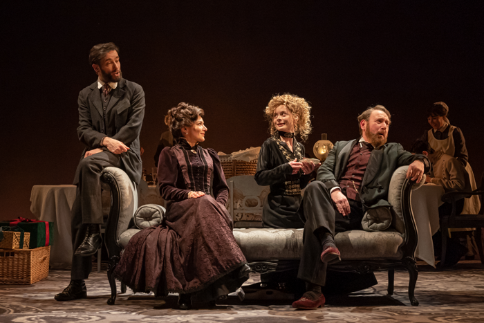 Ed Stoppard, Alexis Zegerman, Faye Castelow and Adrian Scarborough in Leopoldstadt. Photo: Marc Brenner