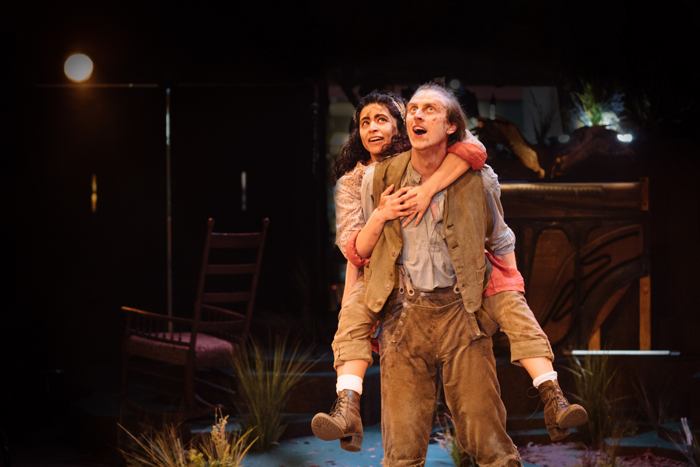 Rakhee Sharma and Alex Austin in Wuthering Heights at Royal Exchange Theatre, Manchester. Photo: Helen Murray