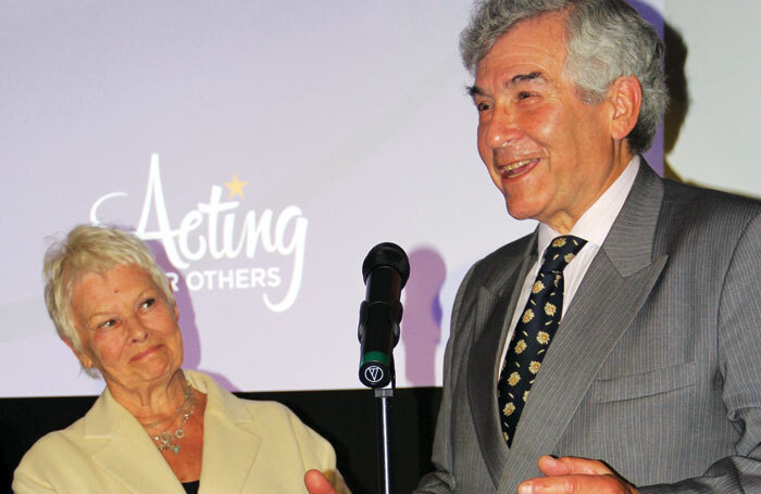 Acting for Others president Judi Dench and chairman Stephen Waley-Cohen. Photo: Mark Lomas