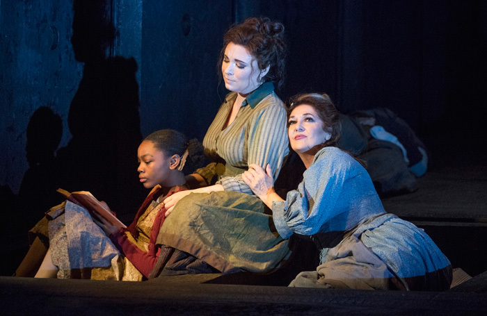 Ashirah Foster Notice, Natalya Romaniw and Marie McLaughlin in Jack the Ripper: The Women of Whitechapel at London Coliseum. Photo: Alastair Muir