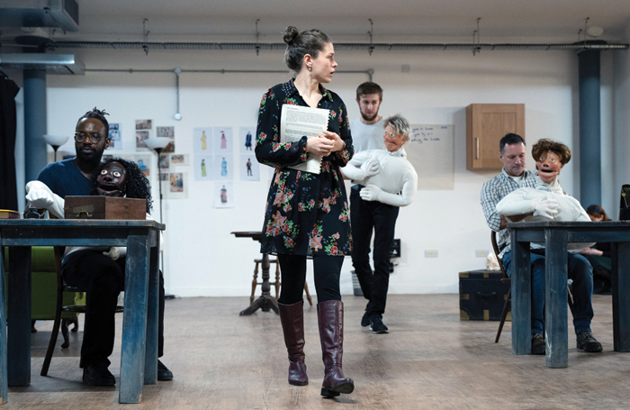 The cast of Northern Broadsides' Quality Street in rehearsal. Photo: Sam Taylor